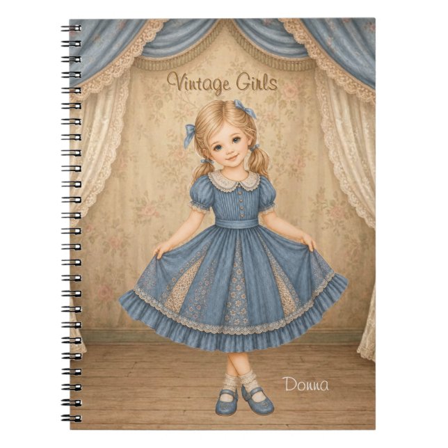 Vintage Girls Notebook with Donna (Front)