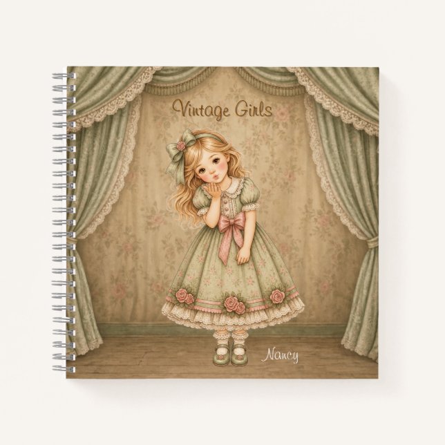 Vintage Girls Notebook with Nancy (Front)