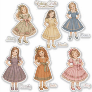 Vintage Girls: Proud Pose Collection Stickers