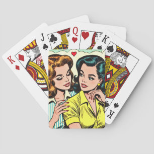 Vintage Girls Romance Comics Playing Cards