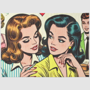Vintage Girls Romance Comics Tissue Paper