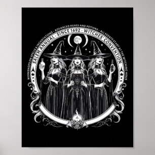Vintage Girls Salem Annual 1692 Witches Convention Poster