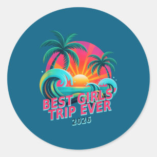 Vintage girls trip ever 2026 vacation cruise vacay classic round sticker