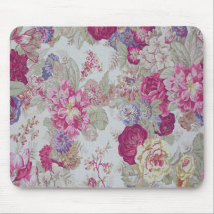 Vintage Girly Elegant Pink Roses Mouse Pad