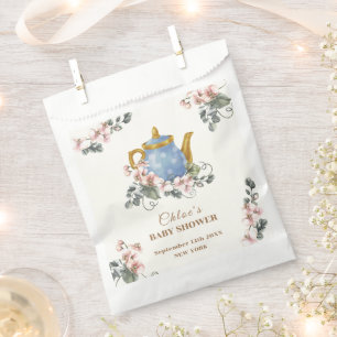 Vintage Girly Wildflower Tea Baby Shower  Favour Bags