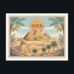 Vintage Giza Egypt Travel Postcard<br><div class="desc">Capturing the timeless awe of the Ancient World often results in harsh, modern photography that loses the mystical, "Old World" allure of the Sahara. For travelers and history buffs, finding a memento that portrays the Great Pyramids and the Sphinx with artistic warmth and a sense of discovery is a common...</div>