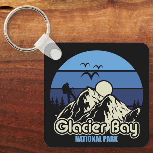 Vintage Glacier Bay National Park Key Ring (Front)
