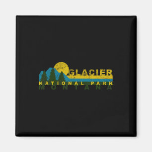 Vintage Glacier Bay National Park Mountain Sunset Magnet