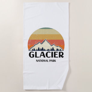 Vintage Glacier National Park Beach Towel