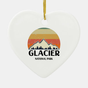 Vintage Glacier National Park Ceramic Tree Decoration