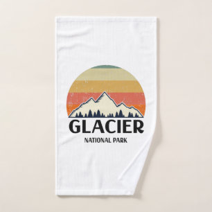Vintage Glacier National Park Hand Towel