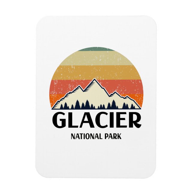 Vintage Glacier National Park Magnet (Vertical)