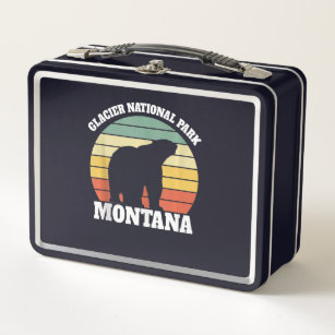 Vintage glacier national park montana  polar bear metal lunch box