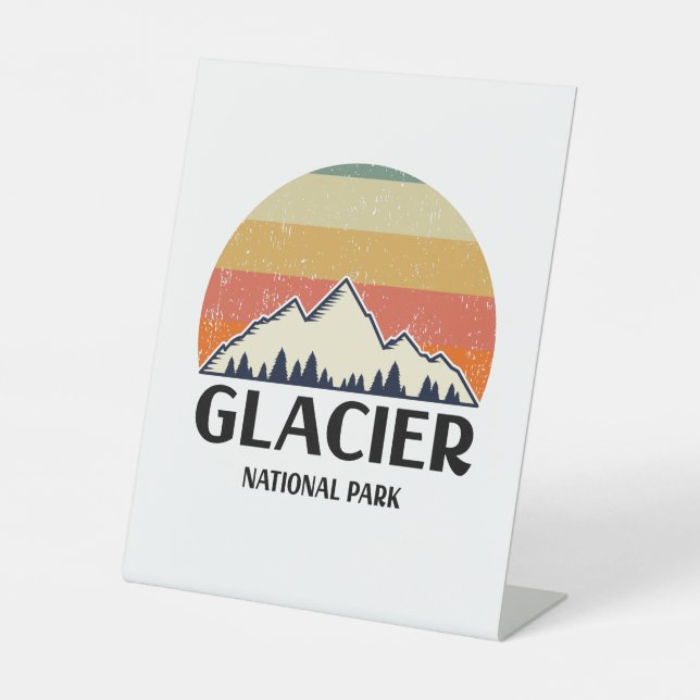 Vintage Glacier National Park  Pedestal Sign (Front)