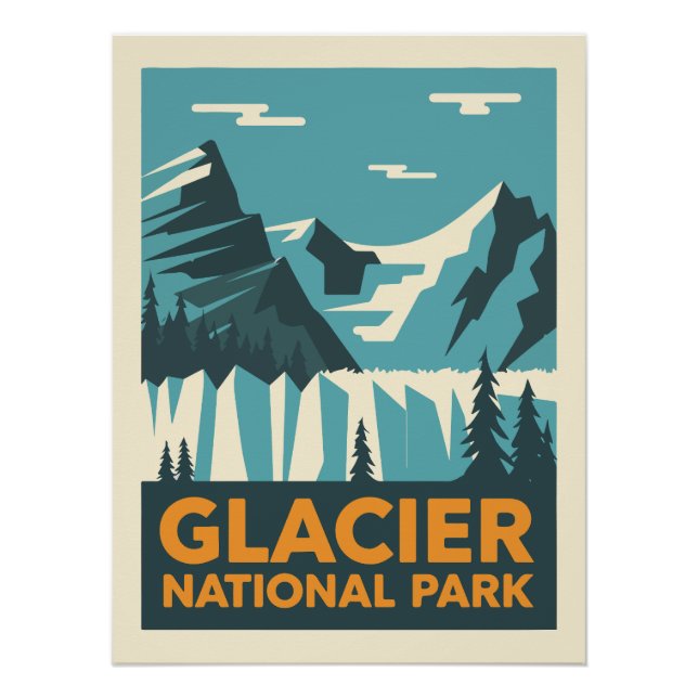 Vintage Glacier National Park Poster (Front)