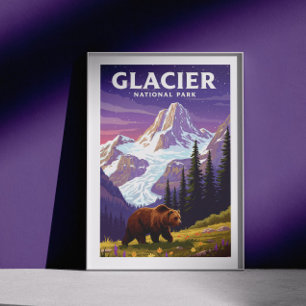 Vintage Glacier National Park Poster