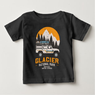 Vintage Glacier National Park Road Trip Montana Baby T-Shirt