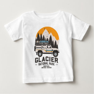 Vintage Glacier National Park Road Trip Montana   Baby T-Shirt