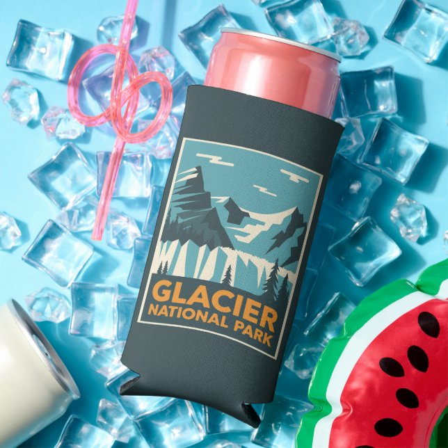 Vintage Glacier National Park Seltzer Can Cooler (In Situ Summer)