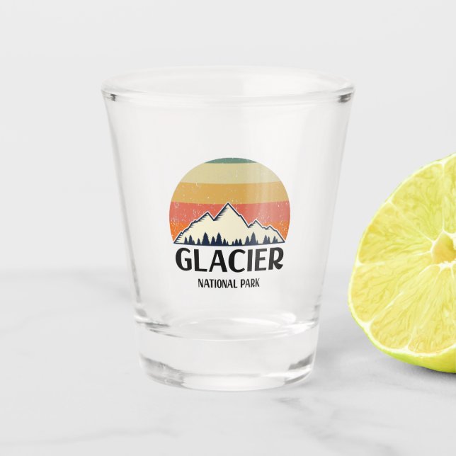 Vintage Glacier National Park Shot Glass (Front)