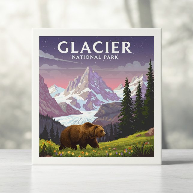 Vintage Glacier National Park Tile (Creator Uploaded)