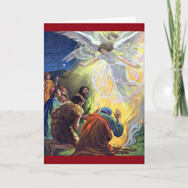 Vintage Glad Tidings Holiday Card (Front)