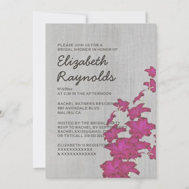 Vintage Gladiolas Bridal Shower Invitations (Front)