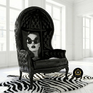 Vintage Glam Black & Crystal Cat-Eye Decoupage Tissue Paper