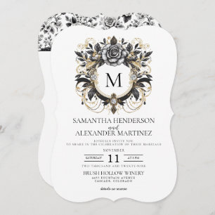 Vintage Glam Floral Invitation