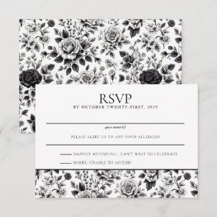 Vintage Glam Floral RSVP Card