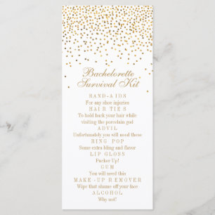 Vintage Glam Gold Confetti Bachelorette Survival
