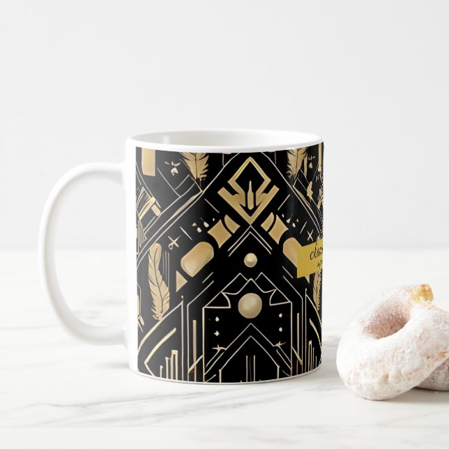 Vintage Glamour Art Deco Wedding Mug (With Donut)