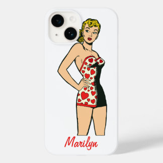 Vintage Glamour Girl, Blonde Bombshell Lingerie Case-Mate iPhone 14 Case