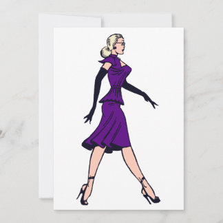 Vintage Glamour Girl, Blonde Secretary Invitation
