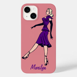 Vintage Glamour Girl, Retro Blonde Secretary Case-Mate iPhone 14 Case