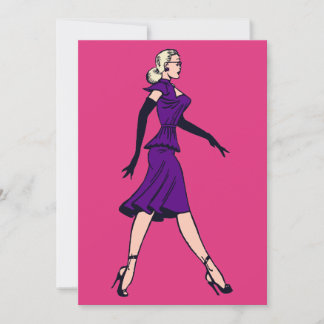Vintage Glamour Girl, Retro Blonde Secretary Invitation