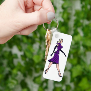 Vintage Glamour Girl, Retro Blonde Secretary Key Ring