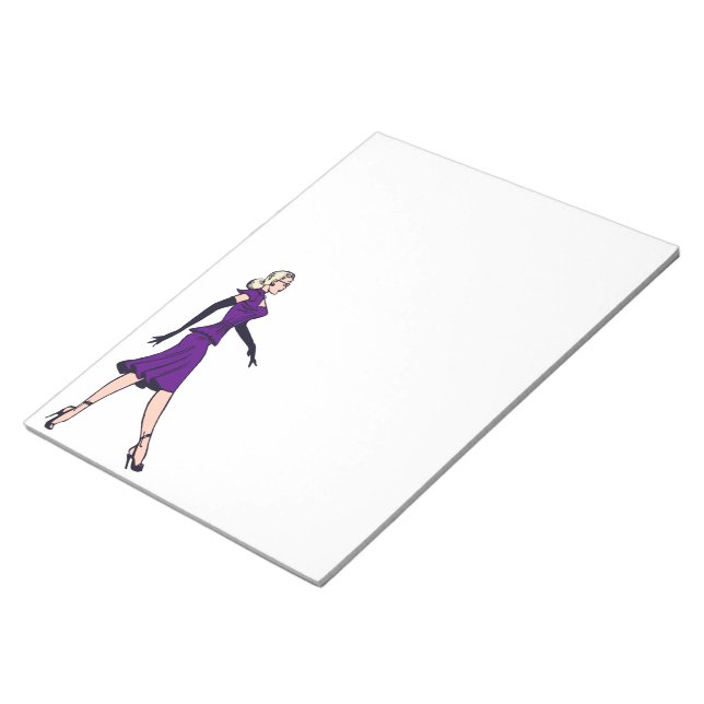 Vintage Glamour Girl, Retro Blonde Secretary Notepad (Angled)