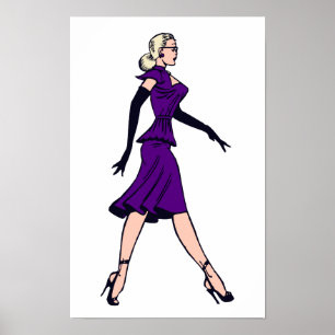 Vintage Glamour Girl, Retro Blonde Secretary Poster