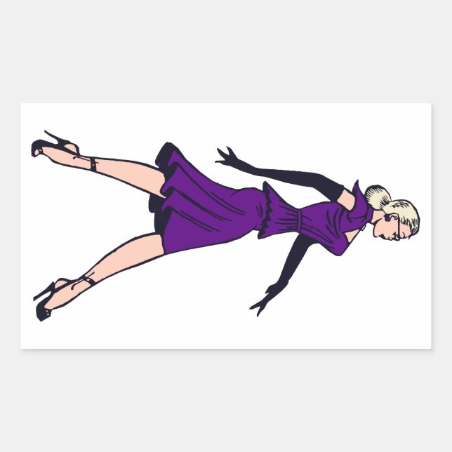 Vintage Glamour Girl, Retro Blonde Secretary Rectangular Sticker (Front)