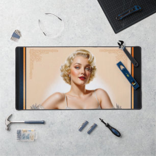 Vintage Glamour Hollywood Blonde Beauty Desk Mat