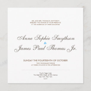 Vintage Glamour Modern Wedding Invitation