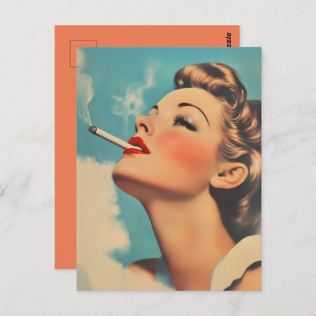 Vintage Glamour Smoking Ad Postcard (Front/Back)