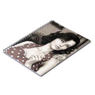 Vintage Glamour Woman Portrait Art Notebook