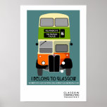 Vintage Glasgow Double Decker bus Pop Art Poster<br><div class="desc">Vintage Glasgow Double Decker bus Pop Art Poster</div>