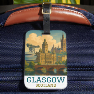Vintage Glasgow Scotland Travel Luggage Tag