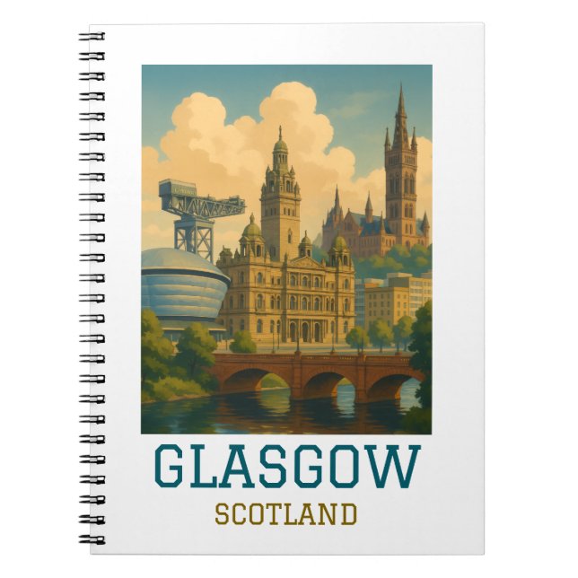 Vintage Glasgow Scotland Travel Notebook (Front)