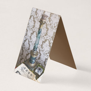 Vintage glass candleholder business card