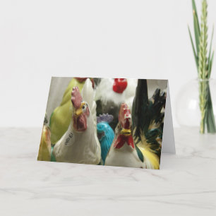 Vintage Glass Chickens All Occasions Card