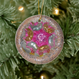 Vintage Glass Christmas Pink Jewel Elegance Ceramic Tree Decoration